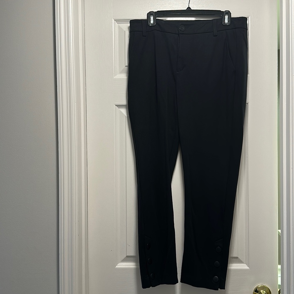 Cabi ponte knit ankle pants with button details